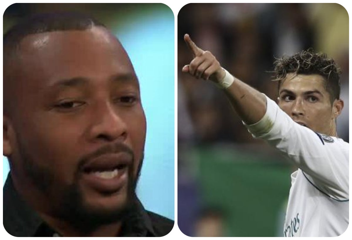 Edwin Congo y Cristiano Ronaldo / Imágenes de @elchiringuitotv y AFP