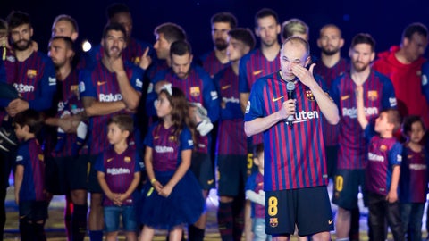 Andrés Iniesta en su despedida en el Camp Nou.