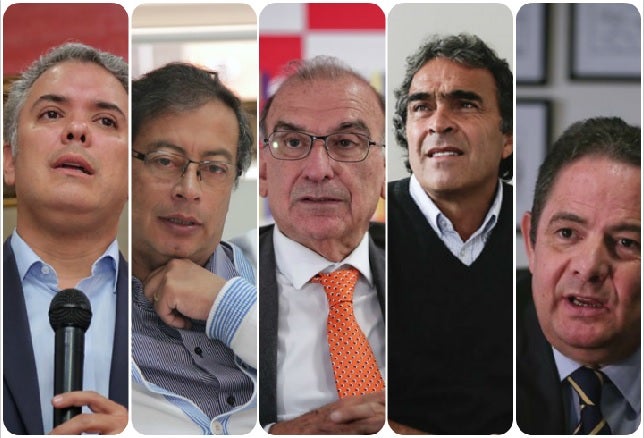 Iván Duque, Gustavo Petro, Humberto de la Calle, Sergio Fajardo y Germán Vargas Lleras / Colprensa