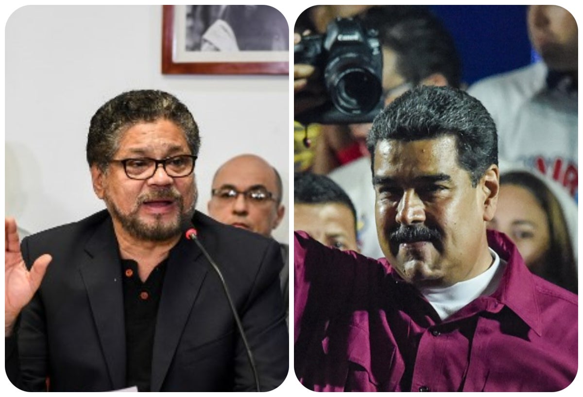 Iván Márquez y Nicolás Maduro / AFP