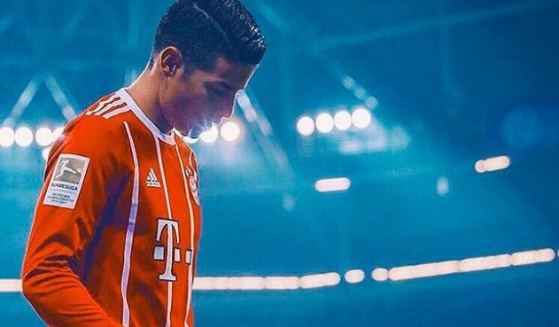 James Rodríguez con el Bayern.