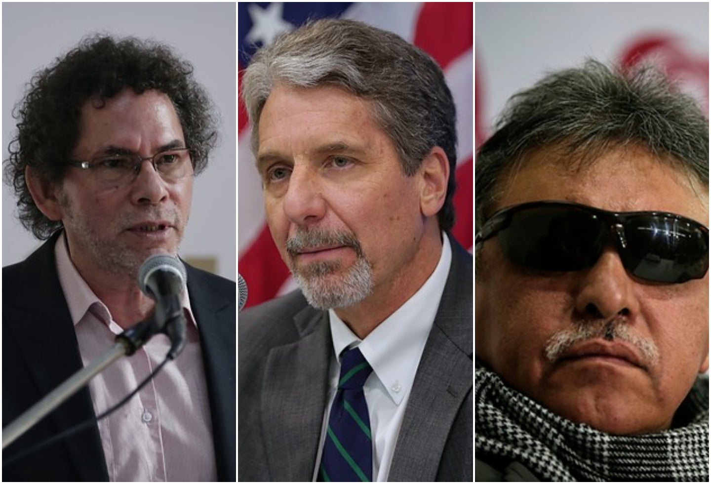Pastor Alape, Kevin Whitaker y Jesús Santrich
