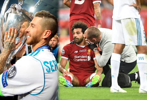 Sergio Ramos y Mohamed Salah