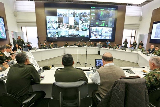 Sala Estratégica de al Policía en el Puesto de Mando Unificado / Tomada de la cuenta de Twitter @GeneralNietoR