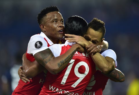 John Pajoy, Wilson Morelo y Anderson Plata / AFP