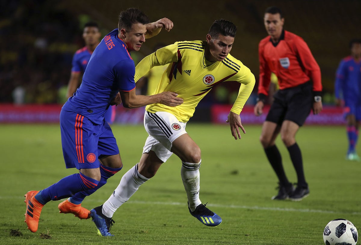 Santiago Arias, lateral derecho, y James Rodríguez, volante de la Selección / Foto de Inaldo Pérez, LA FM