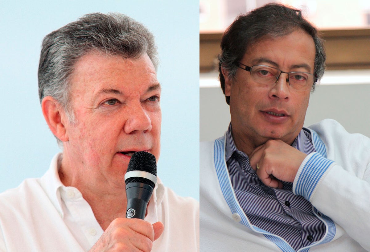 Juan Manuel Santos y Gustavo Petro