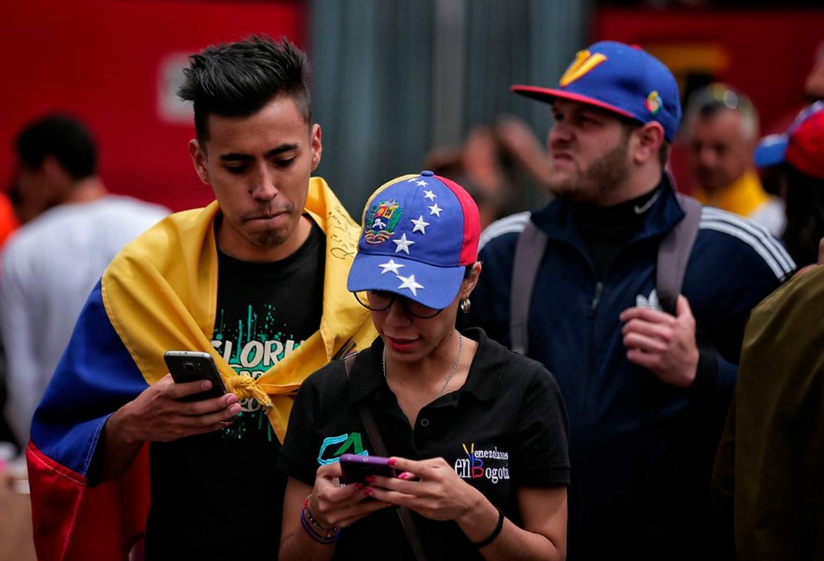 Venezolanos residentes en Bogotá, el 20 de mayo de 2018
