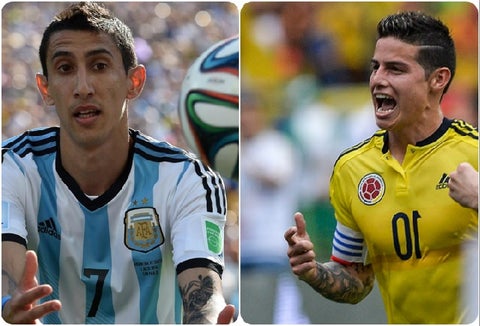 Ángel Di María y James Rodríguez