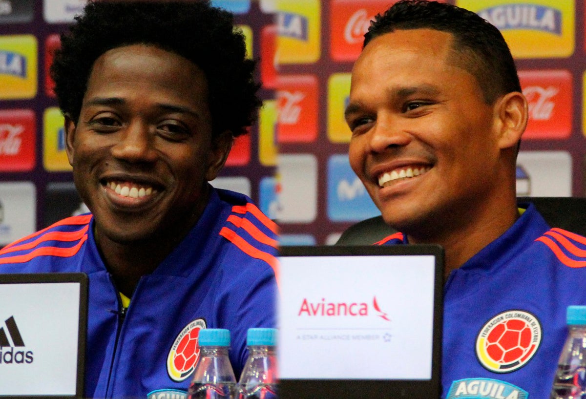 Carlos Sánchez y Carlos Bacca en rueda de prensa