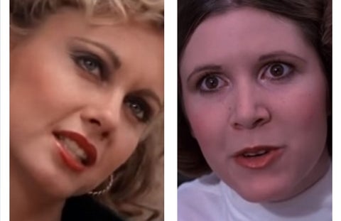 Carrie Fisher y 'Sandy' de Grease