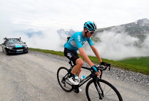 Chris Froome entrenando en Saint-Lary-Soulan (Francia)