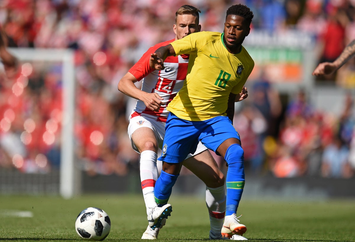 Fred con la camiseta de Brasil