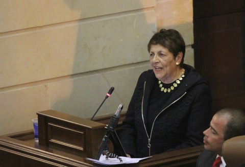 Gloria Gaitán, hija de Jorge Eliécer Gaitán en el Congreso