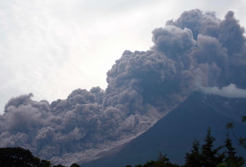 La erupción del volcán de Fuego de Guatemala