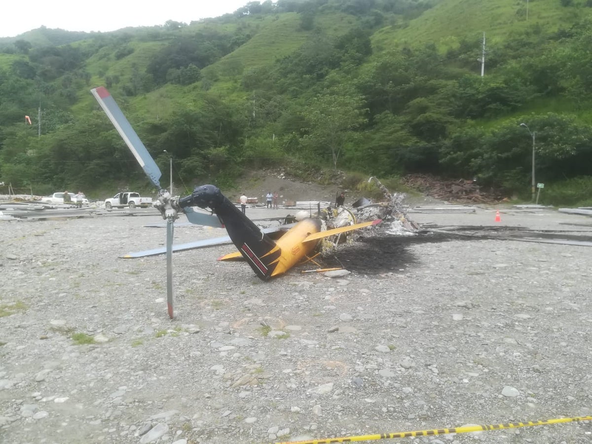 Helicóptero incinerado