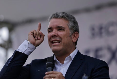 Iván Duque, candidato presidencial, en Bogotá el 3 de mayo de 2018