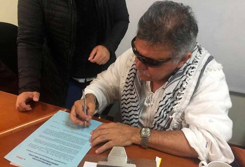 Jesús Santrich, integrante de las Farc, en Bogotá