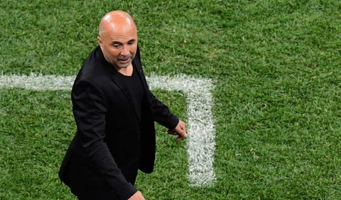 Jorge Sampaoli, técnico de Argentina, frente a Croacia en el Mundial Rusia 2018