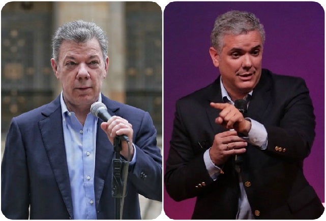 Juan Manuel Santos e Iván Duque