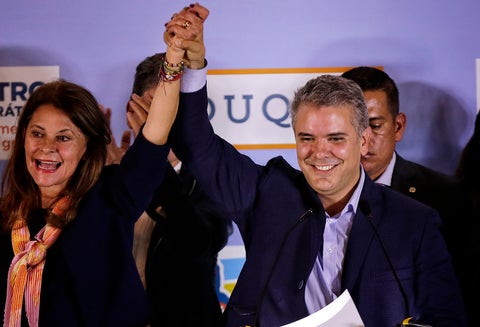 Marta Lucía Ramírez e Iván Duque (vicepresidenta y presidente de la República electo)