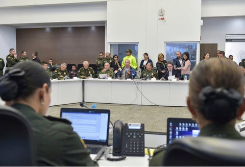 El ministro de Defensa, Luis Carlos Villegas, durante los anuncios