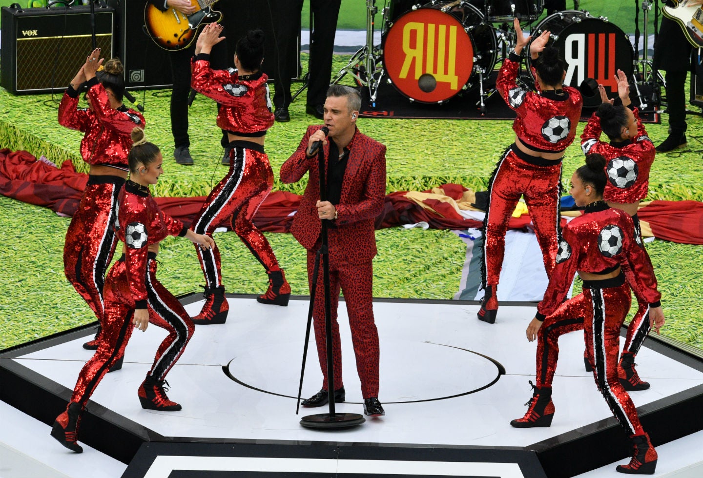 Robbie Williams en la inauguración del Mundial