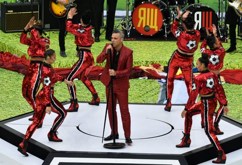 Robbie Williams en la inauguración del Mundial
