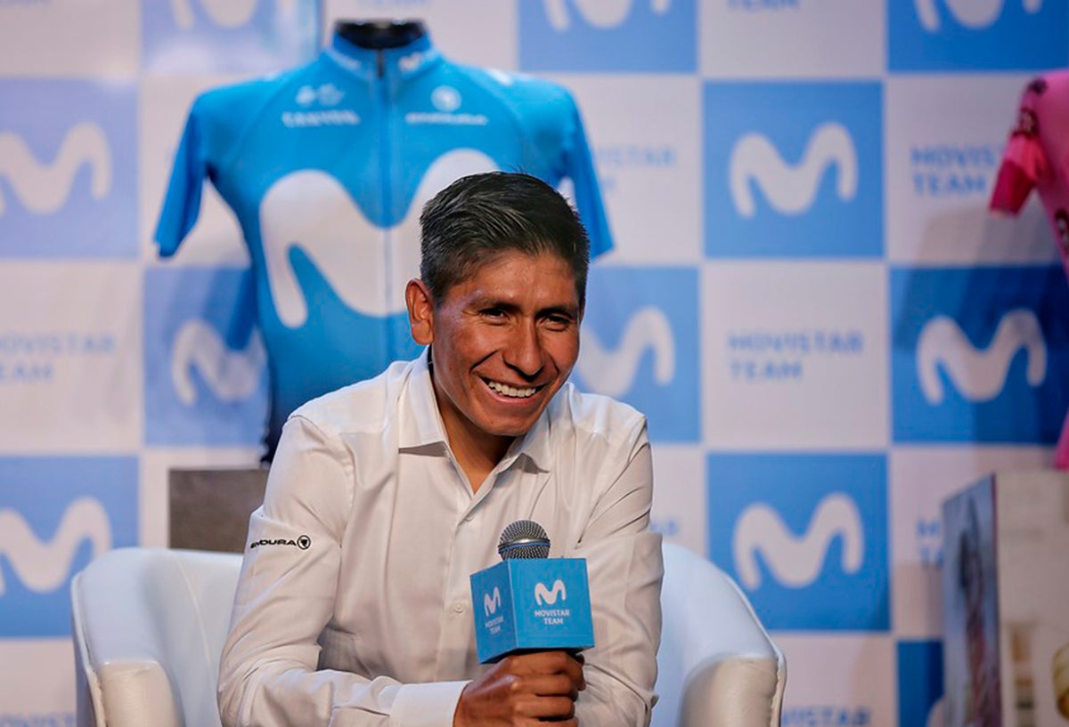 Nairo Quintana, ciclista colombiano al servicio de Movistar Team, en Bogotá