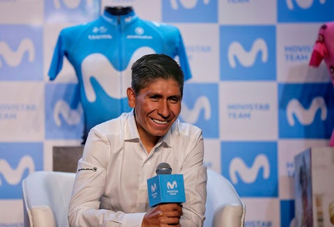 Nairo Quintana, ciclista colombiano al servicio de Movistar Team, en Bogotá