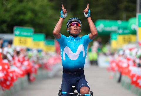 Nairo Quintana luego de ganar la séptima etapa de la Vuelta a Suiza