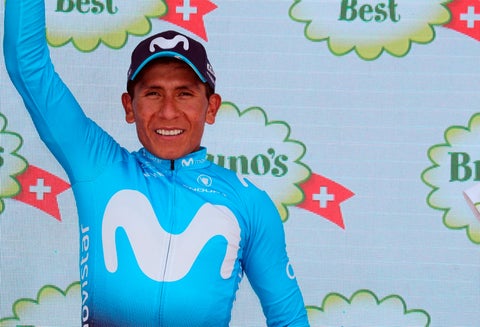 Nairo Quintana tras ganar la séptima etapa de la Vuelta a Suiza