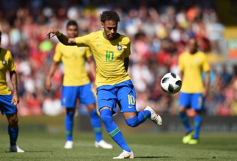 Neymar con la selección de Brasil