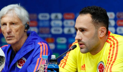 David Ospina y José Pékerman en conferencia de prensa