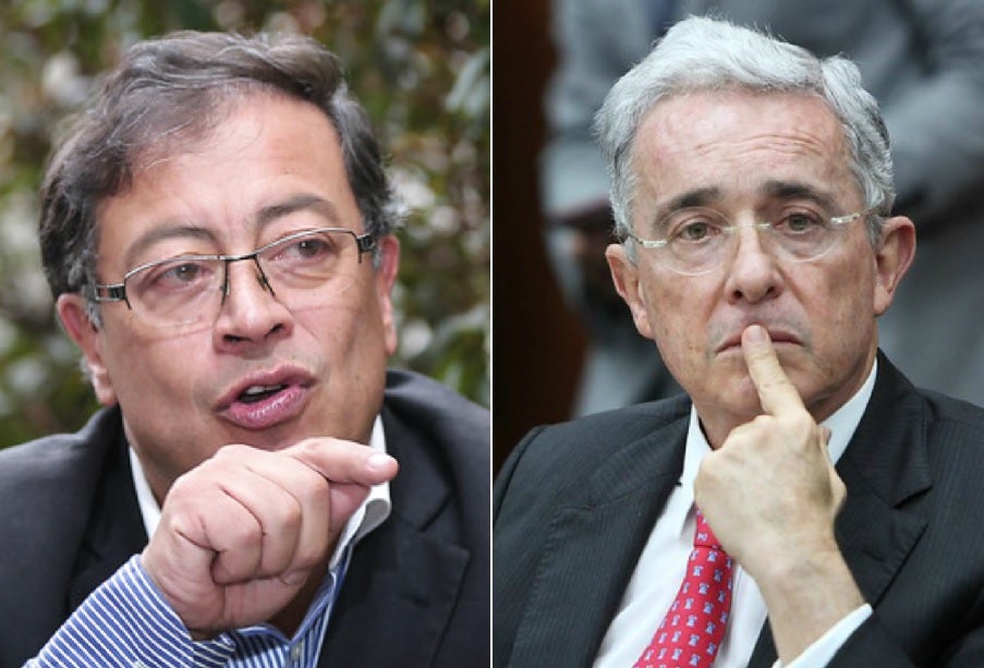Gustavo Petro y Álvaro Uribe, en permanente enfrentamiento.