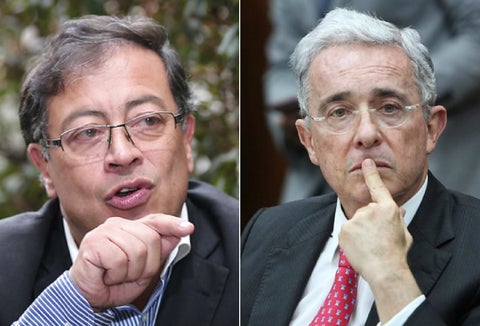 Gustavo Petro y Álvaro Uribe, en permanente enfrentamiento.