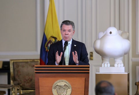 Juan Manuel Santos durante una alocución