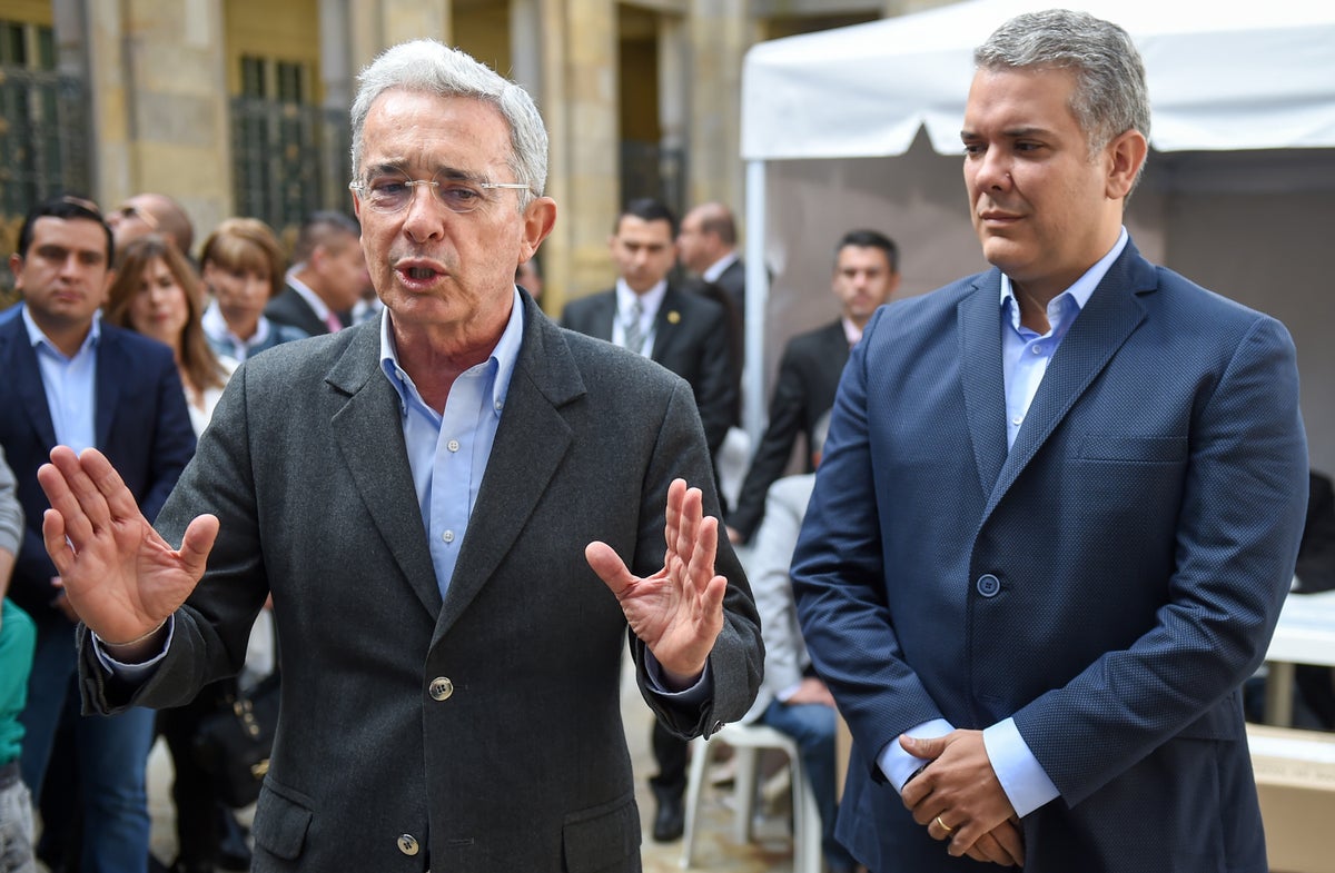El expresidente Álvaro Uribe y el candidato Iván Duque