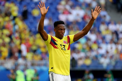 Yerry Mina con la Selección Colombia ante Senegal