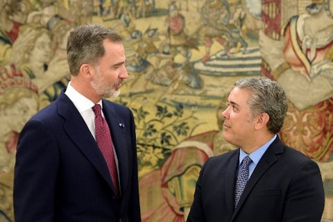 El presidente electo de Colombia, Iván Duque se reunió con el rey Felipe VI de España.