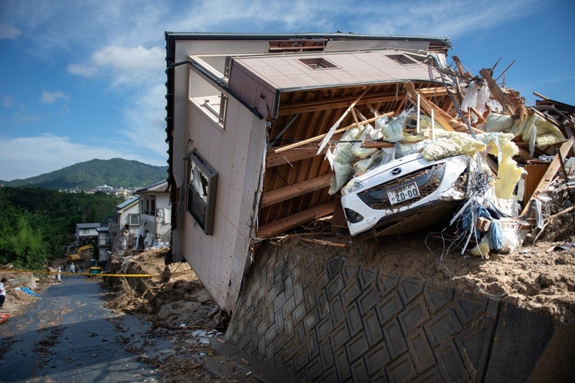 Temporal lluvias en Japón.