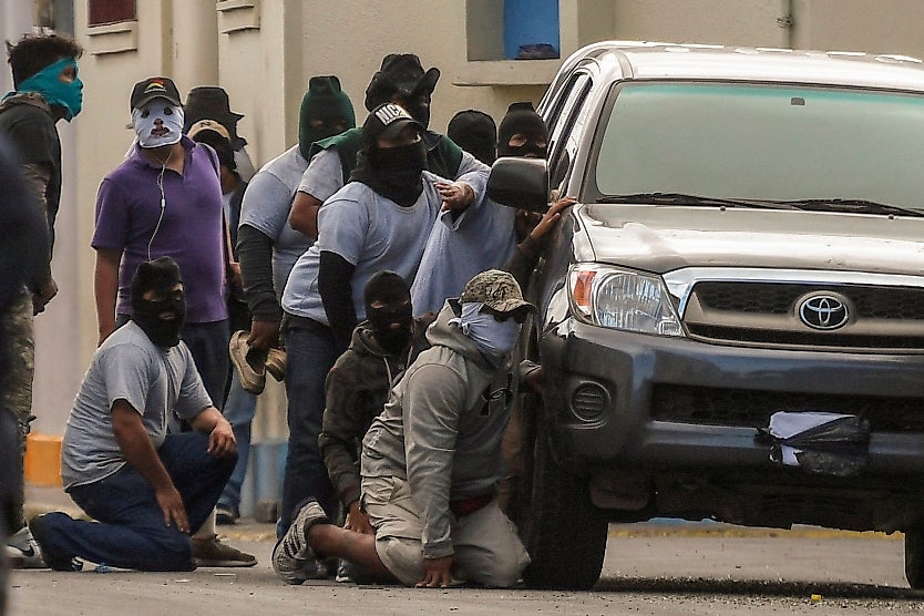 Grupos "paramilitares" afines al gobierno en Nicaragua.