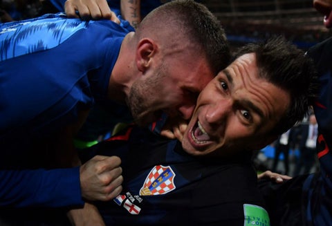 Celebración del gol de Croacia