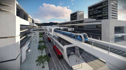 Render del metro elevado de Bogotá