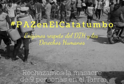 Foto publicada por @CiscaCatatumbo luego de la masacre de nueve personas en El Tarra (Norte de Santander)