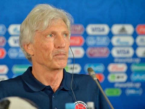 José Pékerman durante una rueda de prensa como técnico de Colombia en Rusia 2018