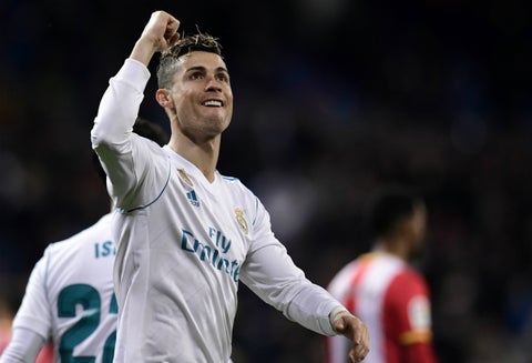 El jugador portugués Cristiano Ronaldo celebrando un gol en la Liga Española