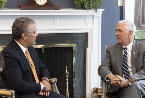 El presidente electo Iván Duque se reunió con el vicepresidente de EE. UU. Mike Pence