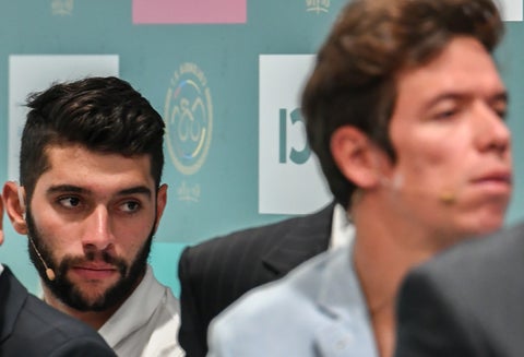 Fernando Gaviria y Rigoberto Urán, ciclistas colombianos