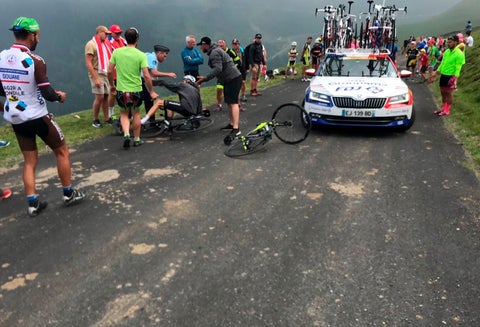 Chris Froome, tras ser confundido con un aficionado